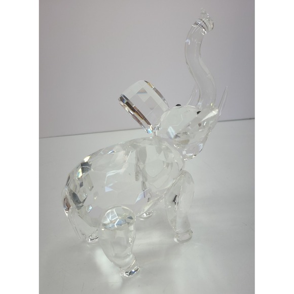 VTG Shannon Crystal Ireland Faceted Clear Crystal 6" Elephant Trunk Up-EXCELLENT - Picture 12 of 13